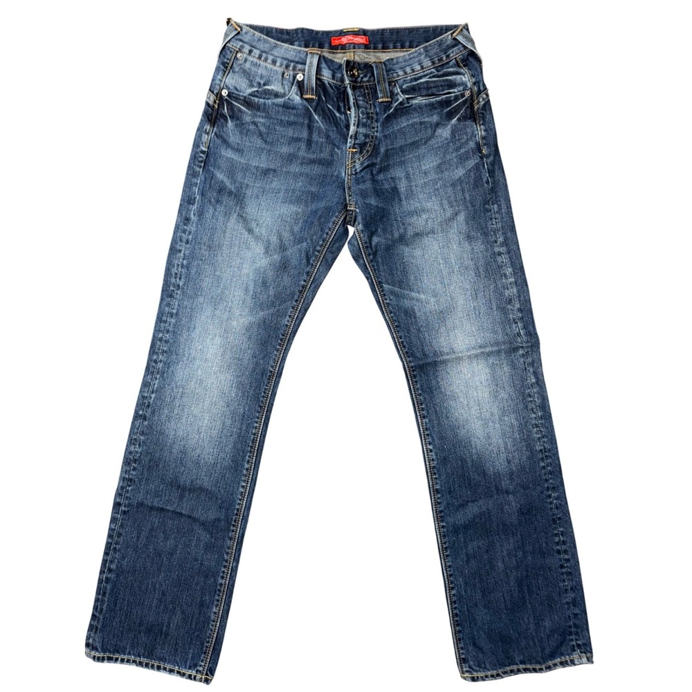 Ed Hardy Christian Audigier Mens Straight Leg Blue Denim Jeans Medium Wash 30x31